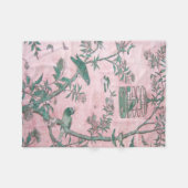 Roze Chinoiserie Fleece Deken (Voorkant (Horizontaal))