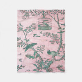 Roze Chinoiserie Fleece Deken
