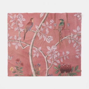 Roze Chinoiserie Fleece Deken