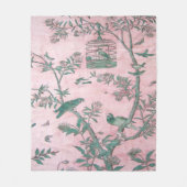 Roze Chinoiserie Fleece Deken (Voorkant)