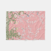 Roze Chinoiserie Fleece Deken (Voorkant (Horizontaal))