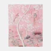 Roze Chinoiserie Fleece Deken (Voorkant)