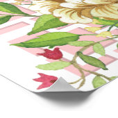 Roze Chinoiserie Floral Baby shower Welkom Poster (Hoek)