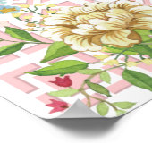 Roze Chinoiserie Floral Baby shower Welkom Poster (Hoek)