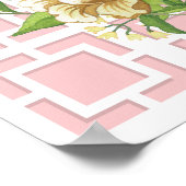 Roze Chinoiserie Floral Baby shower Welkom Poster (Hoek)