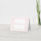 Roze Chinoiserie Floral bruids douche uitnodiging, Bedankkaart (Voorkant)