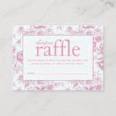 Roze Chinoiserie Floral Frans Toile Luier Raffle Informatiekaartje (Voorkant)