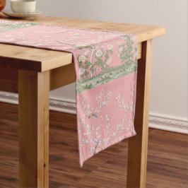 Roze Chinoiserie Floral Modern Dineren Korte Tafelloper
