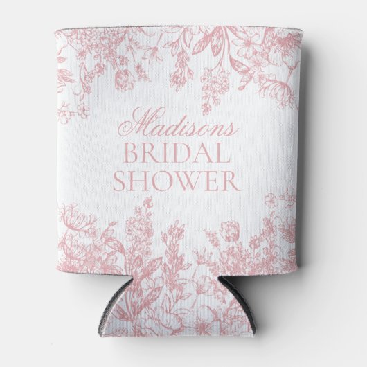 Roze Chinoiserie  Floral Vrijgezellenfeest Blikjeskoeler (Voorkant)