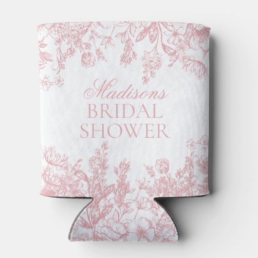 Roze Chinoiserie  Floral Vrijgezellenfeest Blikjeskoeler (Achterkant)