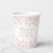 Roze Chinoiserie  Floral Vrijgezellenfeest Papieren Bekers (Voorkant)