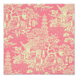 Roze Chinoiserie Foto Afdruk