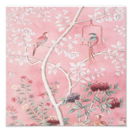 Roze Chinoiserie Foto Afdruk