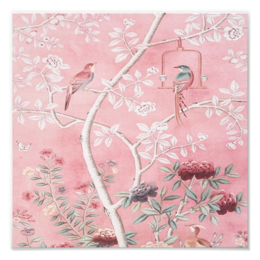 Roze Chinoiserie Foto Afdruk (Voorkant)