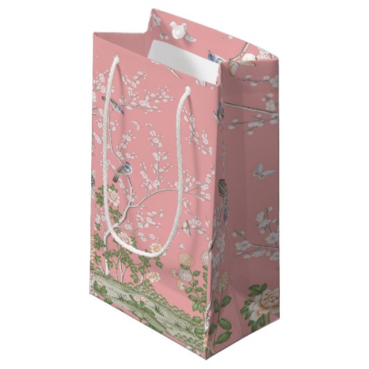 Roze Chinoiserie Gift Bag Klein Cadeauzakje (Voorkant Gekanteld)