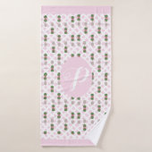 Roze Chinoiserie Ginger Jar Topiary Basket Badhanddoek (Badhanddoek)