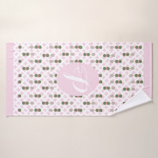 Roze Chinoiserie Ginger Jar Topiary Basket Badhanddoek (Badhanddoek)