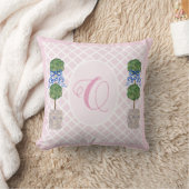 Roze Chinoiserie Ginger Jar Topiary Basket Kussen (Deken)