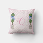 Roze Chinoiserie Ginger Jar Topiary Basket Kussen (Voorkant)