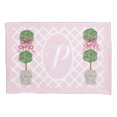 Roze Chinoiserie Ginger Jar Topiary Basket Pi Kussensloop (Voorkant)