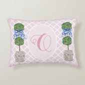 Roze Chinoiserie Ginger Jar Topiary Basket Th Accent Kussen (Voorkant)