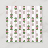 Roze Chinoiserie Ginger Jar Topiary Square B Vierkante Visitekaartje (Achterkant)