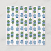 Roze Chinoiserie Ginger Jar Topiary Vierkante Visitekaartje (Achterkant)