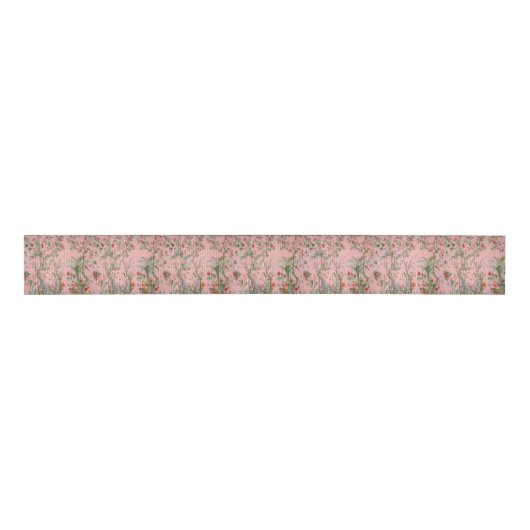 Roze Chinoiserie Grosgrain Lint (Voorkant)