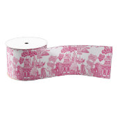 Roze Chinoiserie Grosgrain Lint (Spoel)