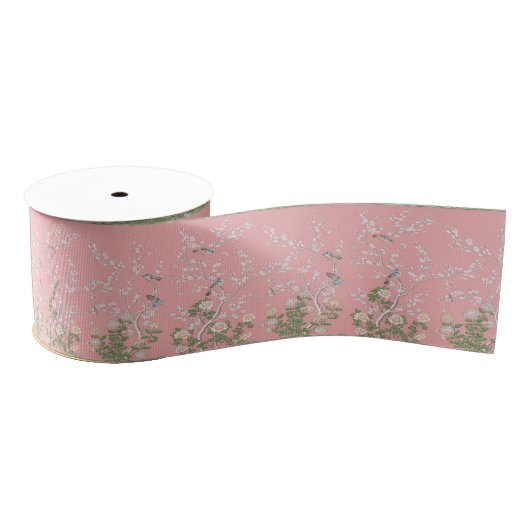 Roze Chinoiserie Grosgrain Lint (Spoel)