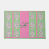 Roze Chinoiserie Hand Painted Ginger Jar Jars Deurmat (Voorkant)