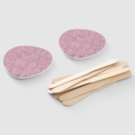 Roze Chinoiserie Handwaaier (Niet-gemonteerd)