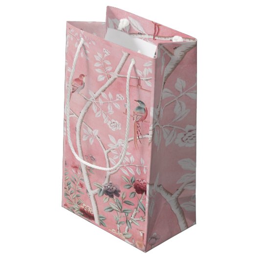 Roze Chinoiserie Klein Cadeauzakje (Achterkant Gekanteld)
