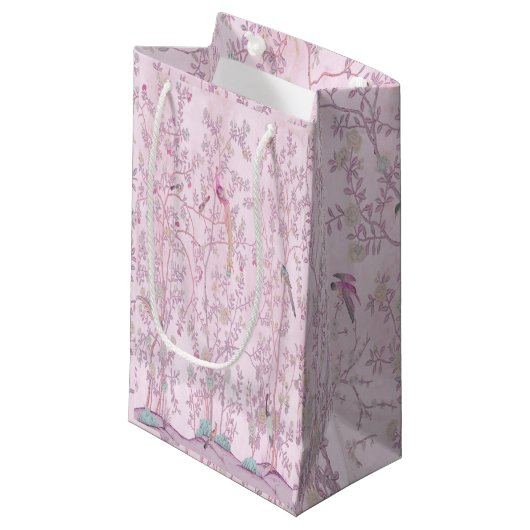 Roze Chinoiserie Klein Cadeauzakje (Voorkant Gekanteld)
