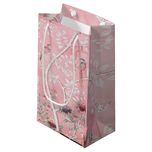 Roze Chinoiserie Klein Cadeauzakje (Voorkant Gekanteld)