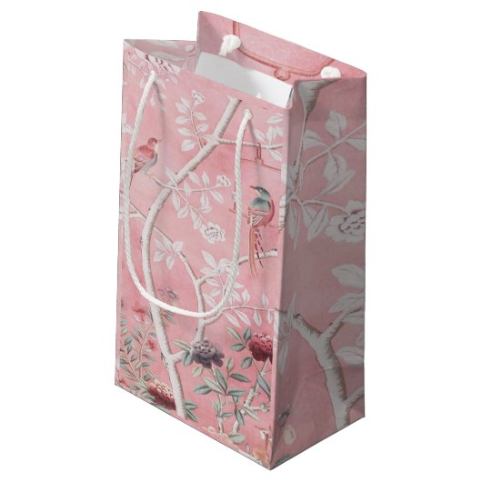 Roze Chinoiserie Klein Cadeauzakje (Achterkant Gekanteld)