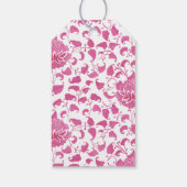Roze Chinoiserie Konijn Baby Shower Favor Cadeaulabel (Achterkant)