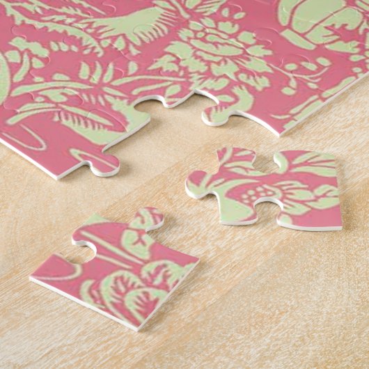 Roze Chinoiserie Legpuzzel (Zijkant)