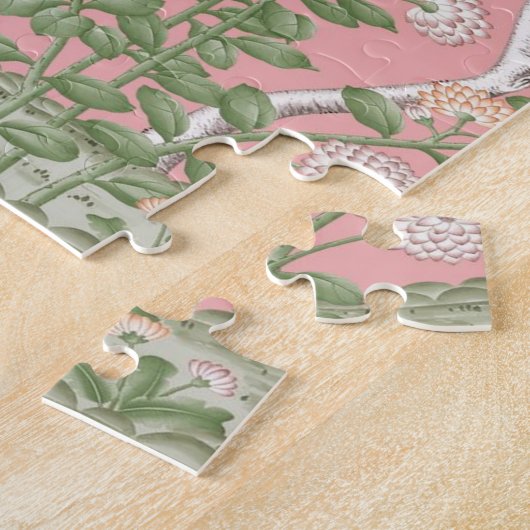 Roze Chinoiserie Legpuzzel (Zijkant)