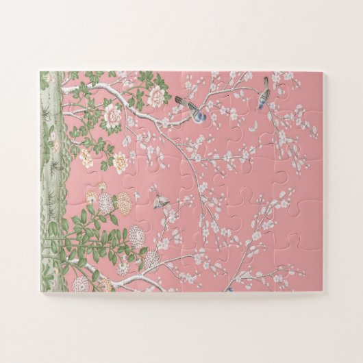Roze Chinoiserie Legpuzzel (Horizontaal)