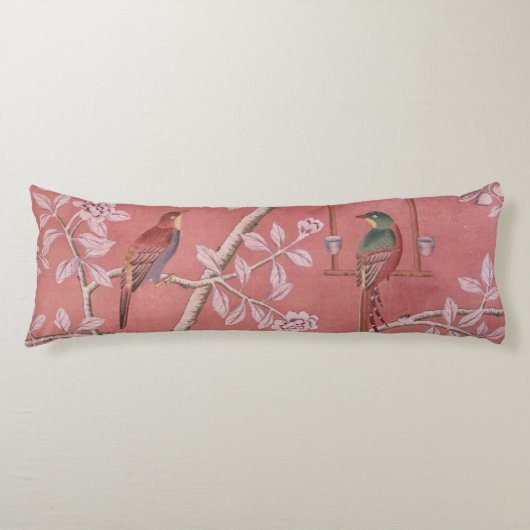 Roze Chinoiserie Lichaamskussen (Voorkant)