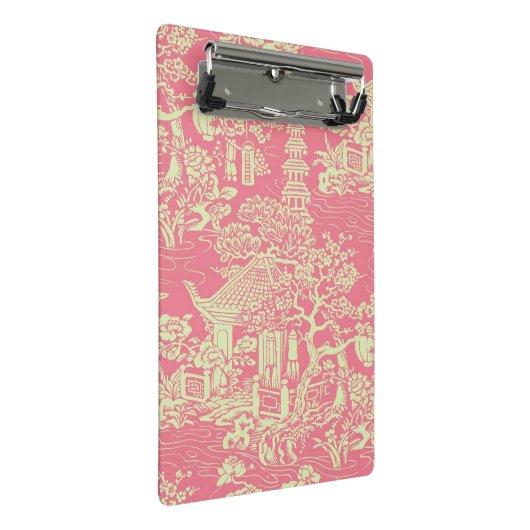 Roze Chinoiserie Mini Klembord (Schuin)
