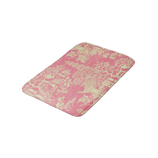 Roze Chinoiserie Moderne Badmat (Gekanteld)