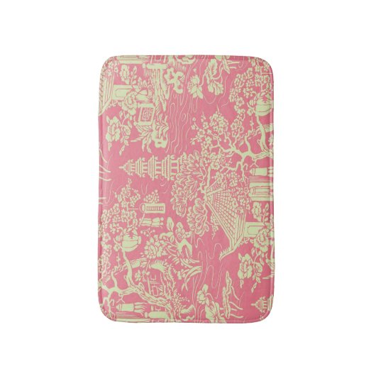 Roze Chinoiserie Moderne Badmat (Voorkant Verticaal)