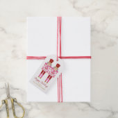 Roze Chinoiserie Notenkraker, aangepaste kerst Cadeaulabel (Met Touw)