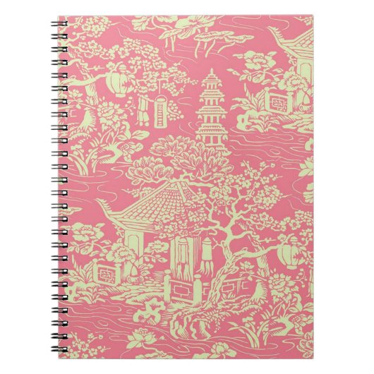 Roze Chinoiserie Notitieboek (Voorkant)