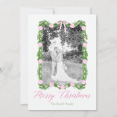 Roze Chinoiserie Ornament Garland Grandmillenial Kaart (Voorkant)