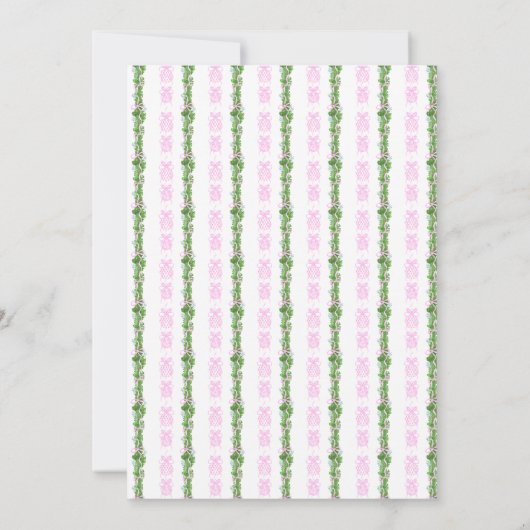 Roze Chinoiserie Ornament Garland Grandmillenial Kaart (Achterkant)