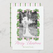 Roze Chinoiserie Ornament Garland Grandmillenial Kaart (Voorkant / Achterkant)