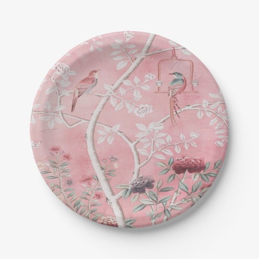 Roze Chinoiserie Papieren Bordje (Voorkant)